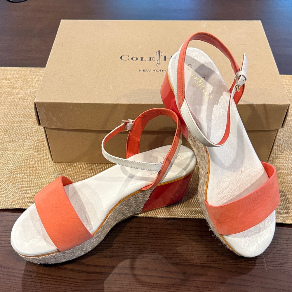 Cole Haan Women's Coral and White Sandals